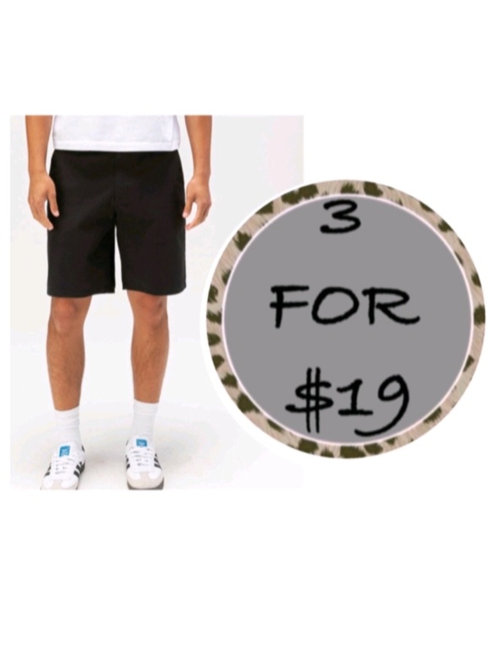 3/$19 RSQ Black Chino Shorts